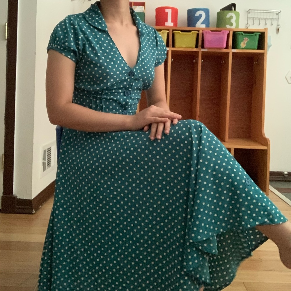 Midi Spring Dress Vintage Style